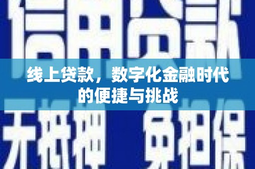 南开线上贷款，数字化金融时代的便捷与挑战