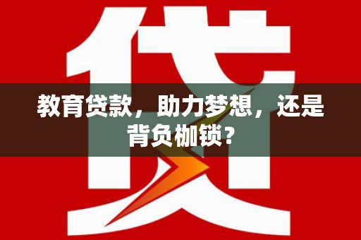 南开教育贷款，助力梦想，还是背负枷锁？