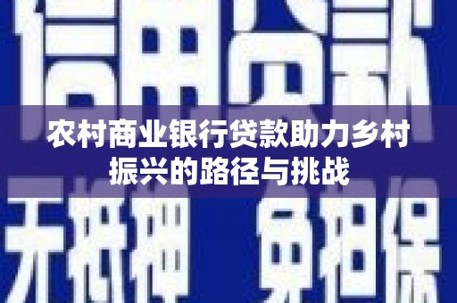 南开农村商业银行贷款助力乡村振兴的路径与挑战