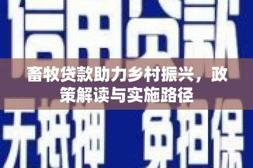 南开畜牧贷款助力乡村振兴，政策解读与实施路径