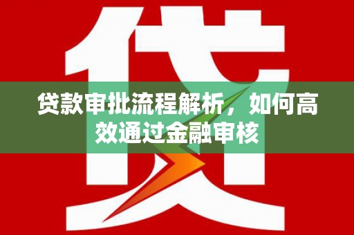 南开贷款审批流程解析，如何高效通过金融审核