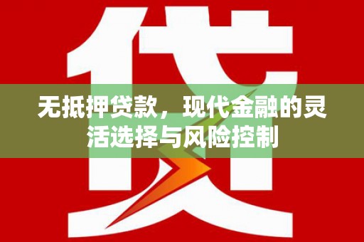 南开无抵押贷款，现代金融的灵活选择与风险控制