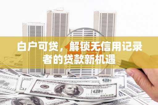 南开白户可贷，解锁无信用记录者的贷款新机遇
