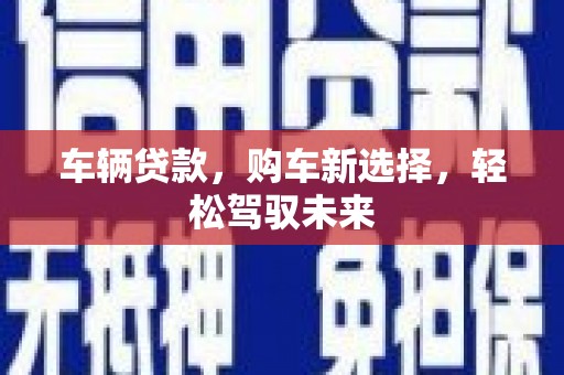 南开车辆贷款，购车新选择，轻松驾驭未来