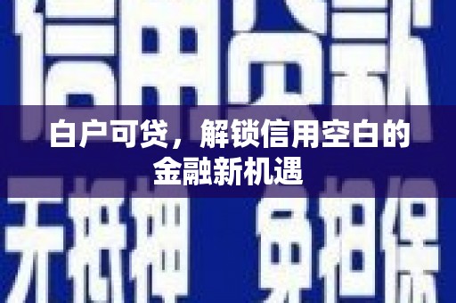 南开白户可贷，解锁信用空白的金融新机遇