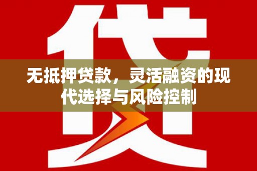 南开无抵押贷款，灵活融资的现代选择与风险控制