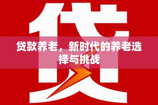 南开贷款养老，新时代的养老选择与挑战