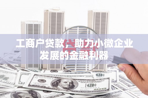 南开工商户贷款，助力小微企业发展的金融利器