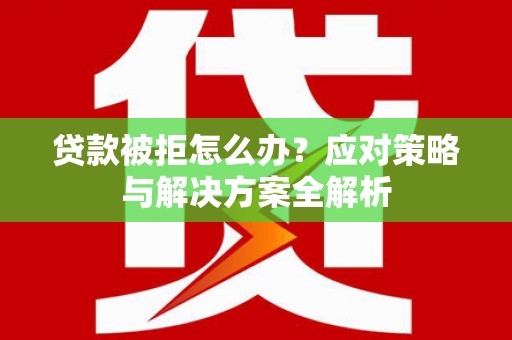 南开贷款被拒怎么办？应对策略与解决方案全解析