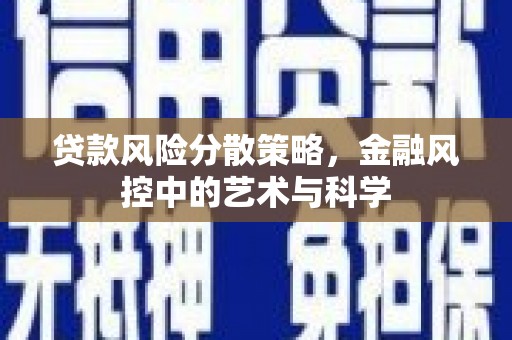 南开贷款风险分散策略，金融风控中的艺术与科学