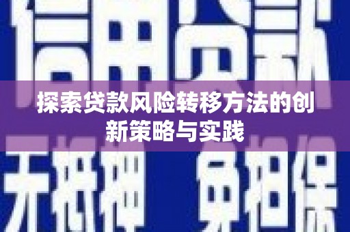 南开探索贷款风险转移方法的创新策略与实践